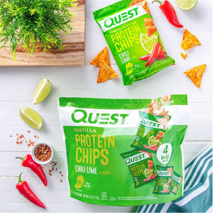 Quest Tortilla Style Protein Chips, Chili Lime, 1.1oz - 4 Count Bags — sports nutrition product, view 4