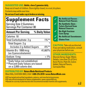 Nature Made Energy Vitamin B12 1000 mcg per Serving Gummies, Energy Metabolism Support, 160 Count — supplement pack, view 2
