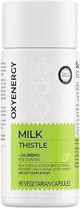 OxyEnergy Milk Thistle Liver Support Supplement,90 Vegetarian Capsules — supplement pack