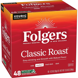 Folgers Classic Roast, Medium Roast Coffee, Keurig K Cup Pods, 48 Count Box — coffee and drinks product, view 8