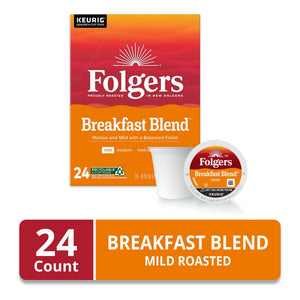 Folgers Breakfast Blend, Mild Roast Coffee, Keurig K Cup Pods, 24 Count Box — coffee and drinks product, view 2