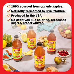 Bragg Organic Apple Cider Vinegar Honey Cayenne Wellness Cleanse, Raw and Unfiltered, 32 fl oz — grocery product, view 3