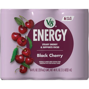 V8 Juice (4 pack) V8 Energy Black Cherry Energy Drink, 8 fl oz Can, 24 Pack — coffee and drinks product, view 9