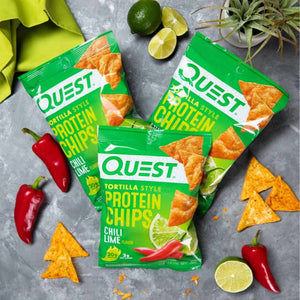 Quest Tortilla Style Protein Chips, Chili Lime, 1.1oz - 4 Count Bags — sports nutrition product, view 8