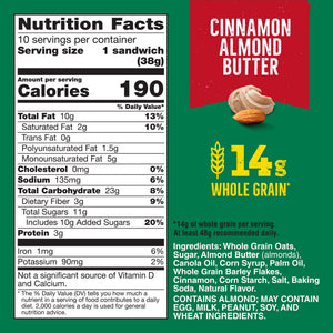 Nature Valley Biscuit Sandwiches, Cinnamon Almond Butter, 10 Bars, 13.5 oz — grocery product, view 8