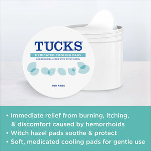 TUCKS Medicated Cooling Pads with Witch Hazel for Hemorrhoid Relief, 100 Count — health and personal care product, view 5
