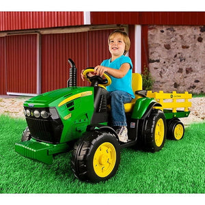 12 V Peg Perego John Deere Ground Force Extra-Large 12 Volt Ride-On Tractor with Trailer & FM Radio - image 2 of 6