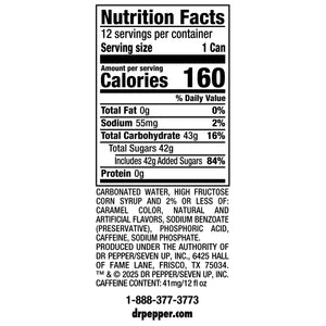 Dr Pepper Cherry Soda Pop, 12 fl oz, 12 Pack Cans — coffee and drinks product, view 9