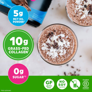 Orgain Keto Collagen Protein Powder, 10g Grass-Fed Collagen, 5g MCT Oil, Chocolate, .88lb — sports nutrition product, view 2