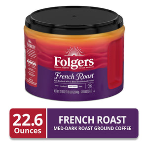 Folgers French Roast Ground Coffee, Medium Dark Roast, 22.6 oz Canister — coffee and drinks product, view 2