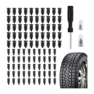 100Pcs Tire Repair Rubber Nails Tyre Puncture Repair Screws Kit with Screwdriver — automotive part