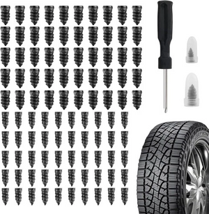 100Pcs Tire Repair Rubber Nails Tyre Puncture Repair Screws Kit with Screwdriver — automotive part, alternate view
