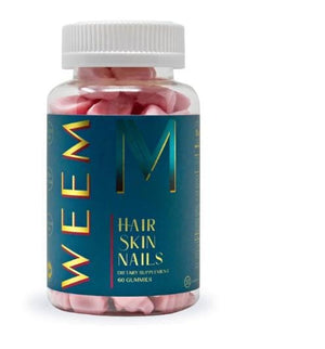 WEEM Hair Skin and Nails Gummies Supports Healthy Hair Vegan biotin Vitamins 60 gummies — supplement pack