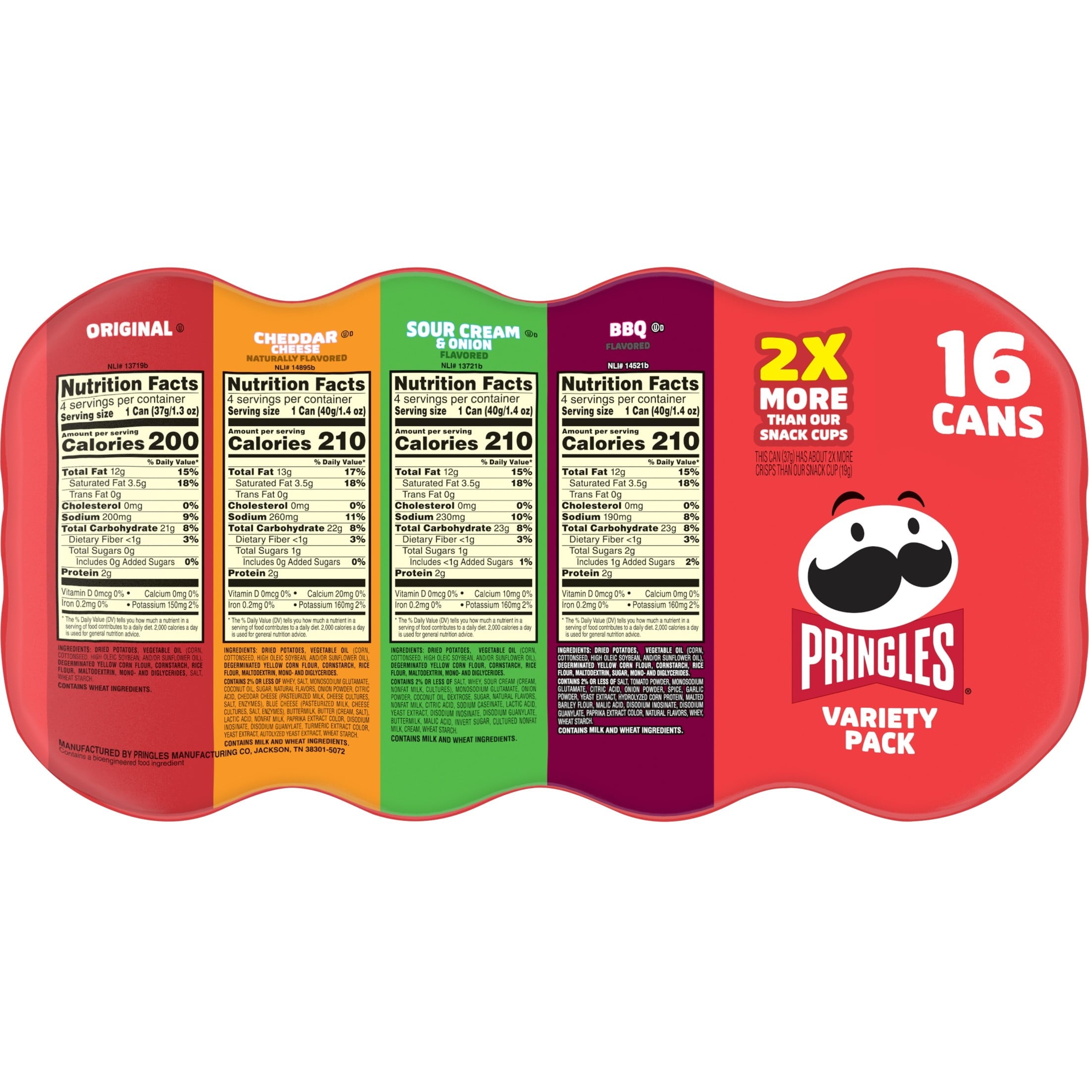 Pringles Potato Crisps Chips, Lunch Snacks, Variety Pack, 22oz Pack (16 Cans) — grocery product, view 8