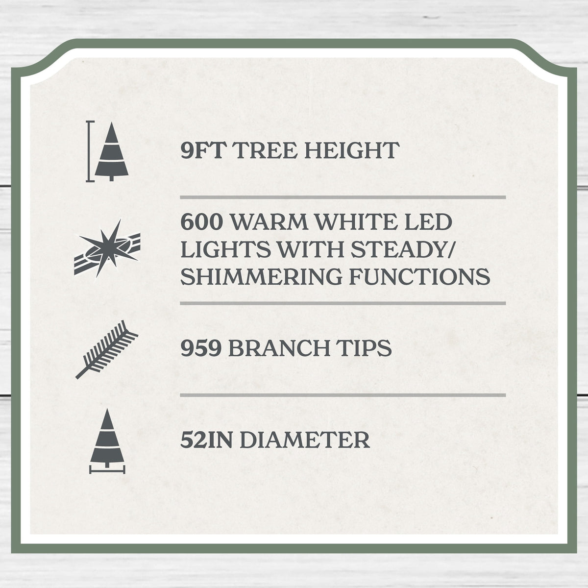 My Texas House 9' Pre-Lit Cypress Green Artificial Christmas Tree with 600 Warm White Twinkle LED - image 6 of 6
