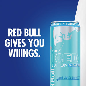 Red Bull Iced Edition Sugarfree Energy Drink, Iced Vanilla Berry, 12 fl. oz. — coffee and drinks product, view 8