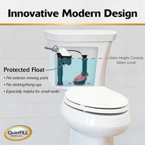 Korky QuietFILL Universal Toilet Fill Valve - Easy Installation, Adjustable — home and garden product, view 4