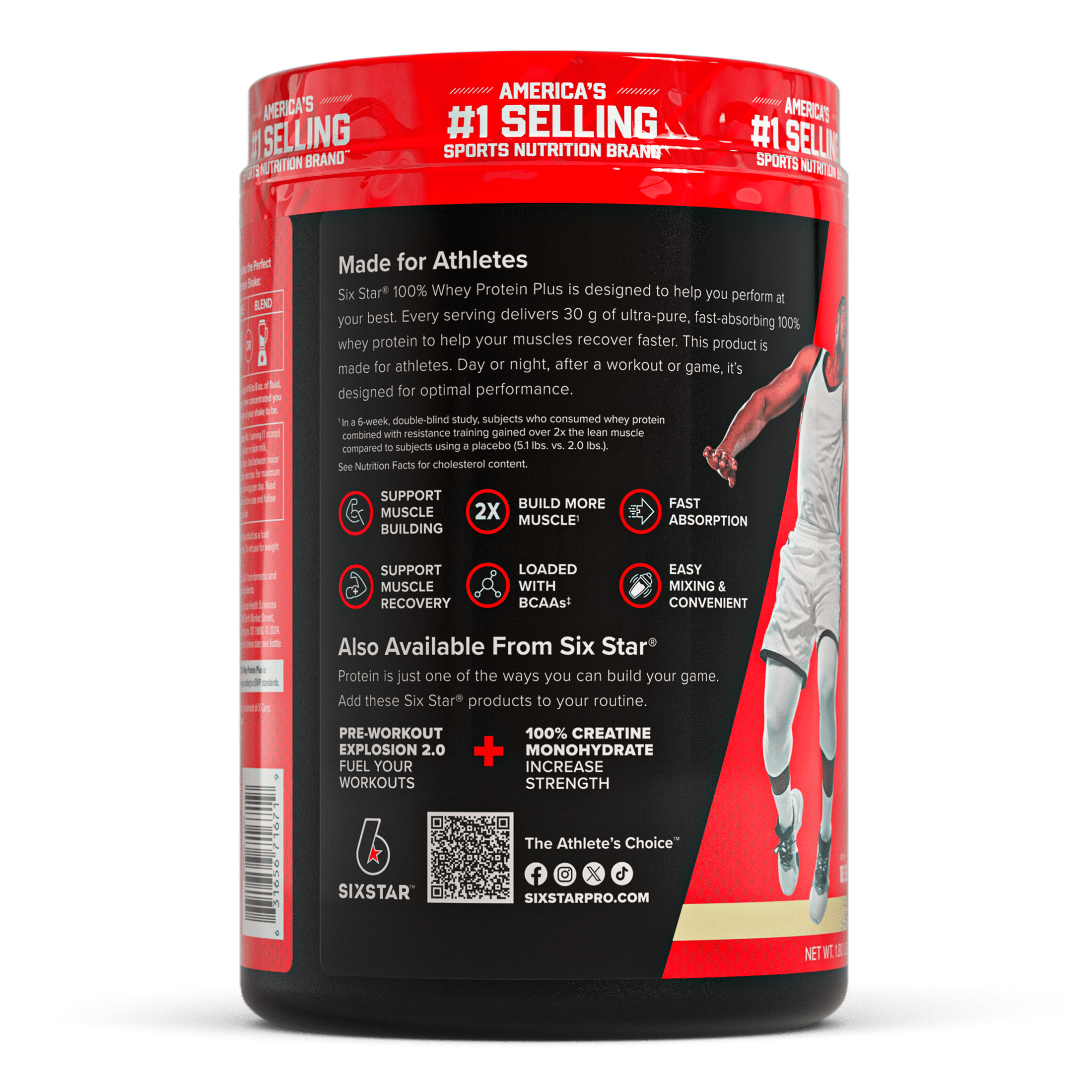 Six Star Pro Nutrition 100% Whey Protein Powder Plus, 30g Protein, Vanilla Cream, 1.81 lbs — sports nutrition product, view 7