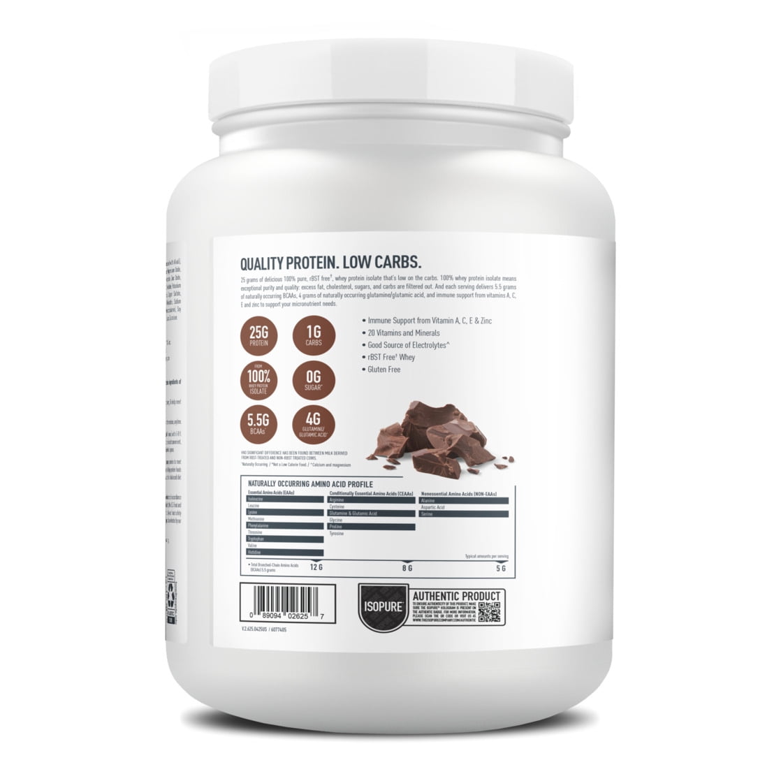 Isopure Low Carb 100% Whey Protein Isolate Chocolate Protein Powder, 25g, 14 Servings — sports nutrition product, view 9