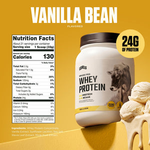 Levels Grass Fed Whey Protein Powder, No Artificials, 24G of Protein, Vanilla Bean, 1.48LB — sports nutrition product, view 3