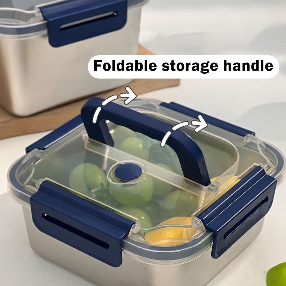 2/4/6/8/10 PCS Extra-Large Stainless Steel Food Storage Containers With Blue Lids - image 6 of 6