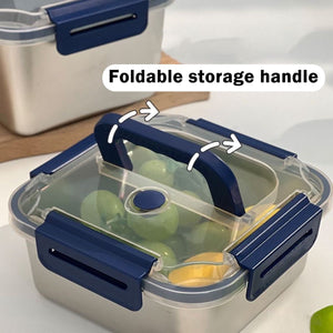 2/4/6/8/10 PCS Extra-Large Stainless Steel Food Storage Containers With Blue Lids - image 6 of 6