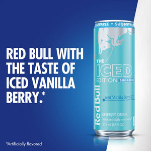 Red Bull Iced Edition Sugarfree Energy Drink, Iced Vanilla Berry, 12 fl. oz. — coffee and drinks product, view 9