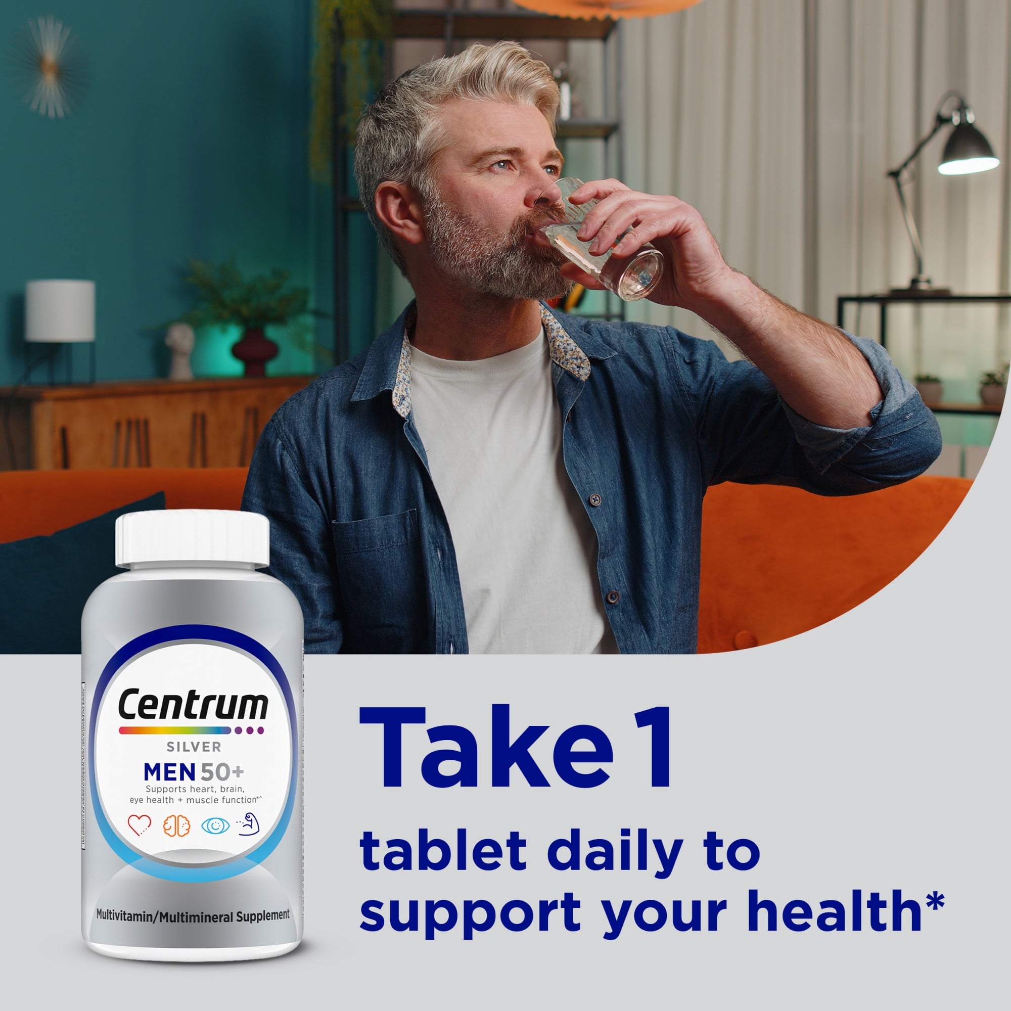 Centrum Silver Mens 50 Plus Multivitamin With Vitamin B & D3, 100 Count — supplement pack, view 5