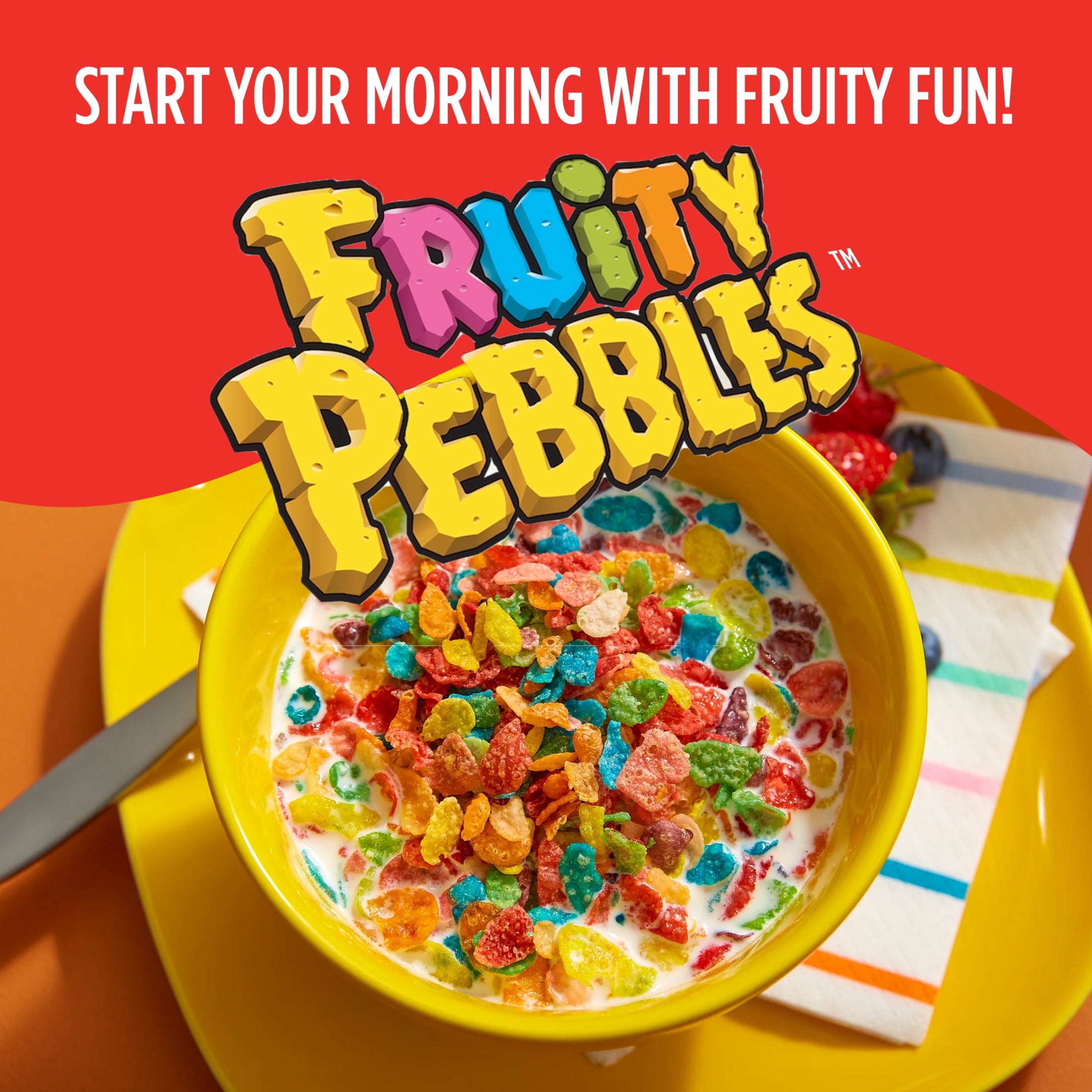Post Fruity PEBBLES Breakfast Cereal, Gluten Free, Crunchy, Mega Size, 27.5 oz — grocery product, view 5