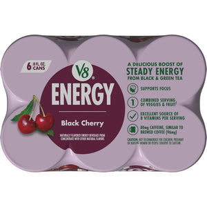 V8 Juice (4 pack) V8 Energy Black Cherry Energy Drink, 8 fl oz Can, 24 Pack — coffee and drinks product, view 13