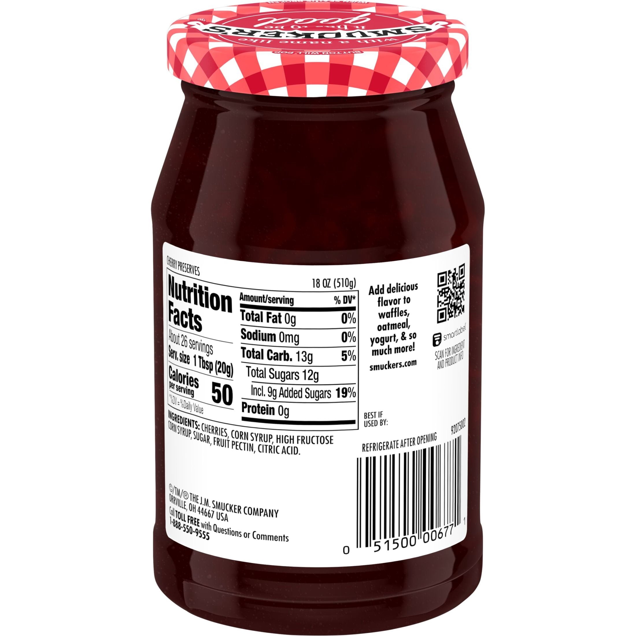 (4 pack) Smucker’s Cherry Preserves, 12 oz Jar — grocery product, view 9