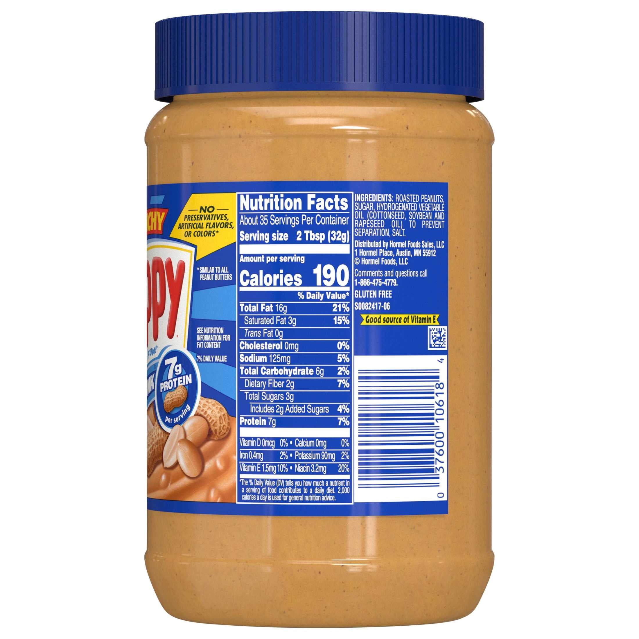 SKIPPY SUPER CHUNK Peanut Butter, 7 g Protein Per Serving, Shelf-Stable, 40 oz Plastic Jar — grocery product, view 4