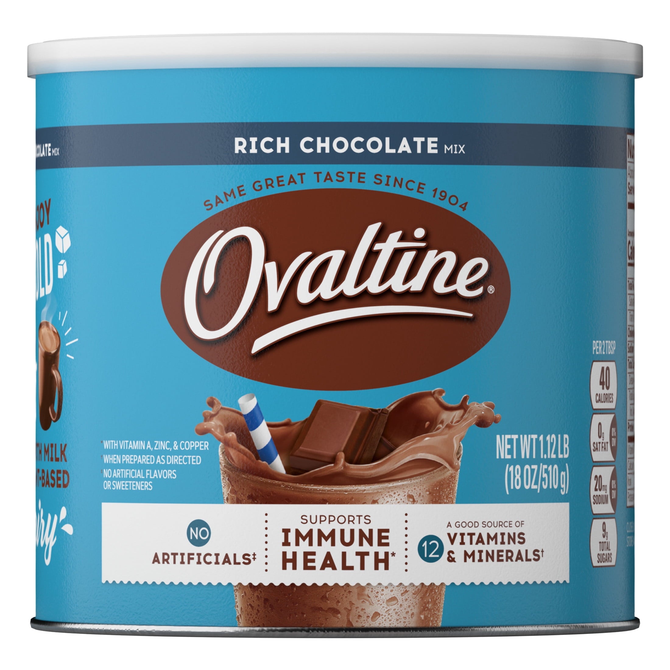 Ovaltine Rich Chocolate Powdered Stir In Drink Mix for Hot and Cold Milk, 18 oz — coffee and drinks product, view 9