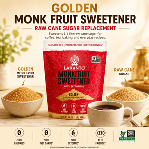 Lakanto Golden Monk Fruit Sweetener - Raw Cane Sugar Substitute, Zero Calorie — grocery product, view 11