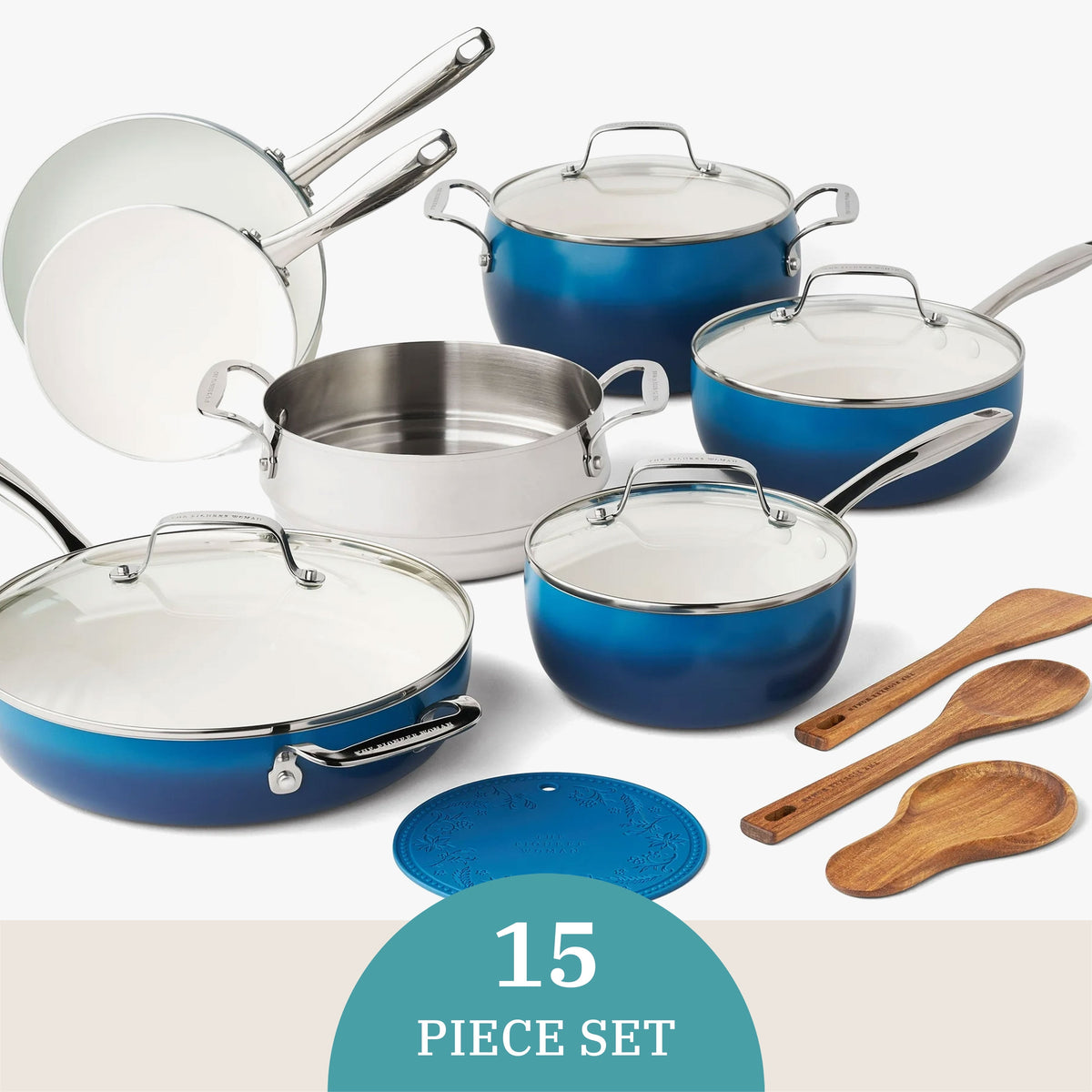 The Pioneer Woman Harlow 15-Piece Ceramic Nonstick Cookware Set - image 3 of 6