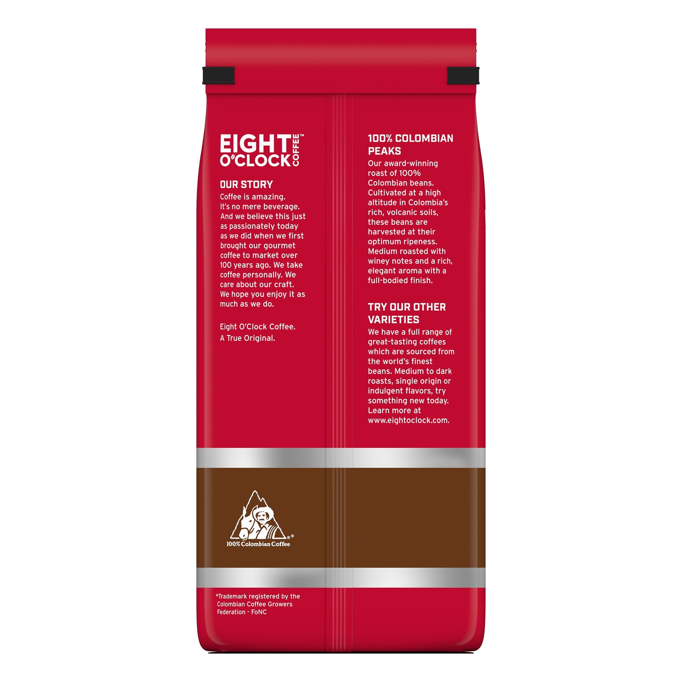 Eight O'Clock Coffee Medium Roast Whole Bean 100% Colombian Peaks Coffee 30 oz — coffee and drinks product, view 2