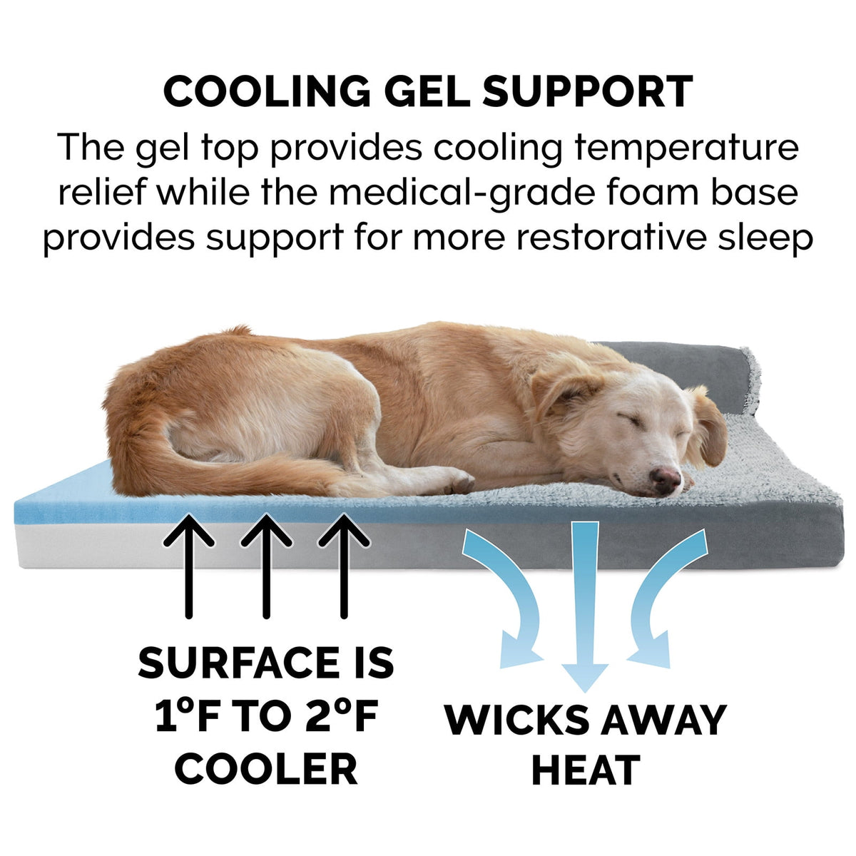 FurHaven Faux Fur & Suede Cooling Gel-Top Deluxe Chaise Bed - image 3 of 6