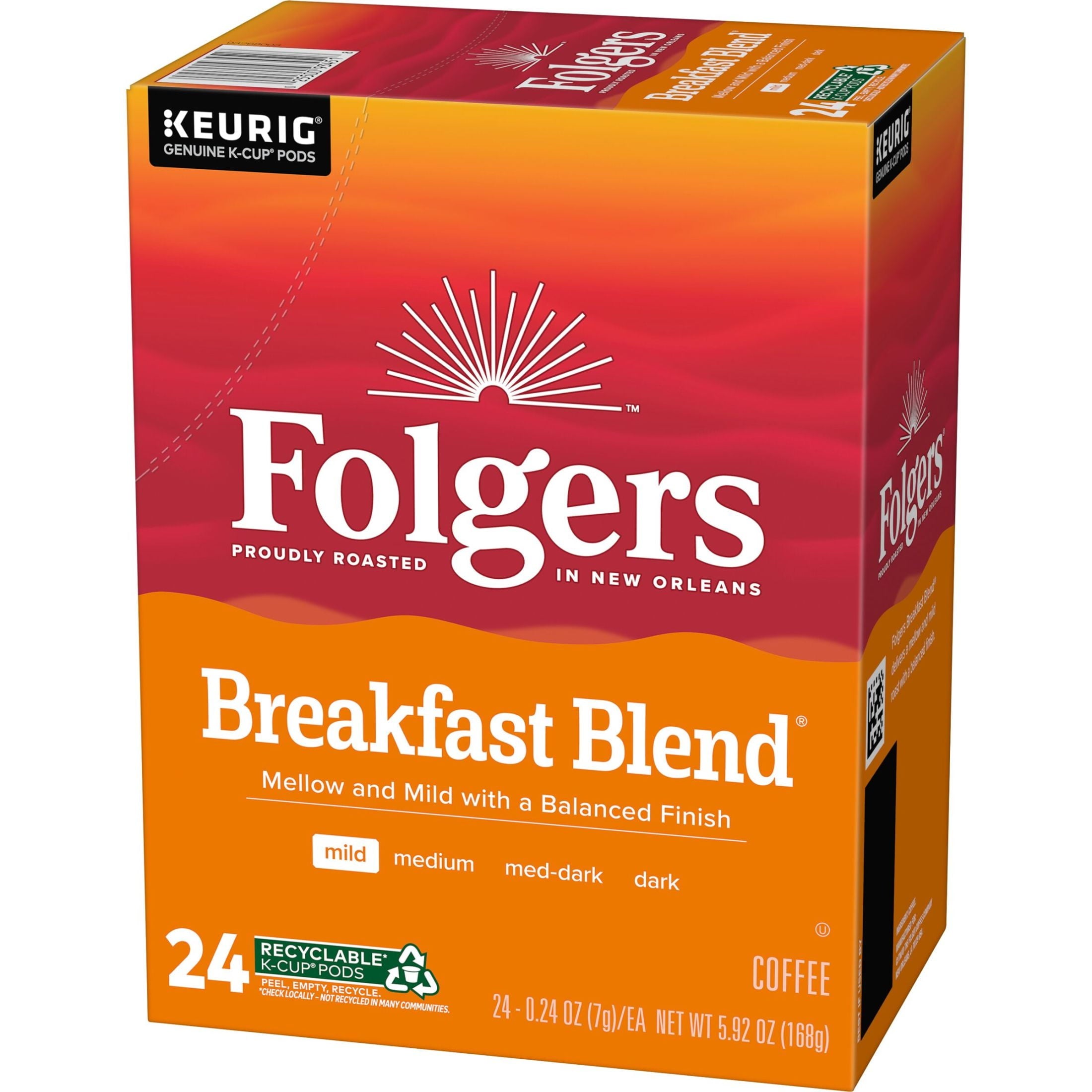 Folgers Breakfast Blend, Mild Roast Coffee, Keurig K Cup Pods, 24 Count Box — coffee and drinks product, view 9