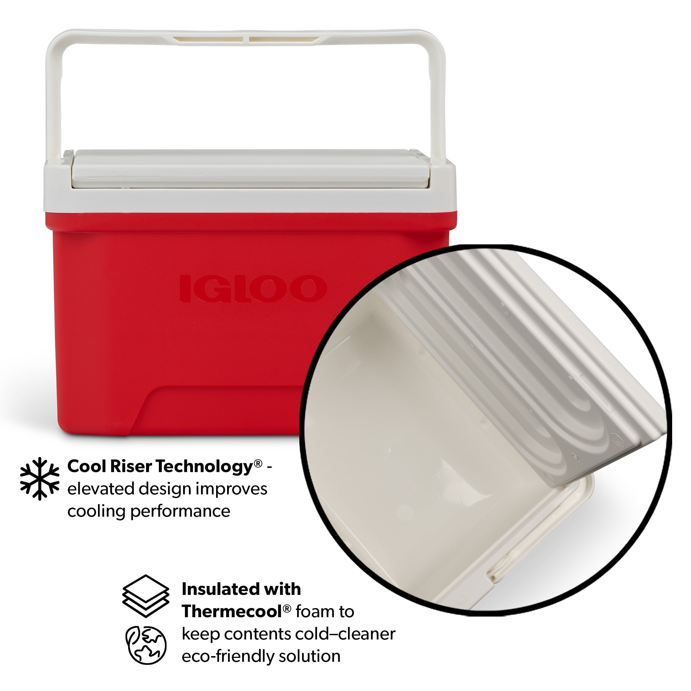 Igloo Small Cooler, 9 Quart Laguna Ice Chest, 13 Can Capacity, Red — sports and outdoor product, view 13