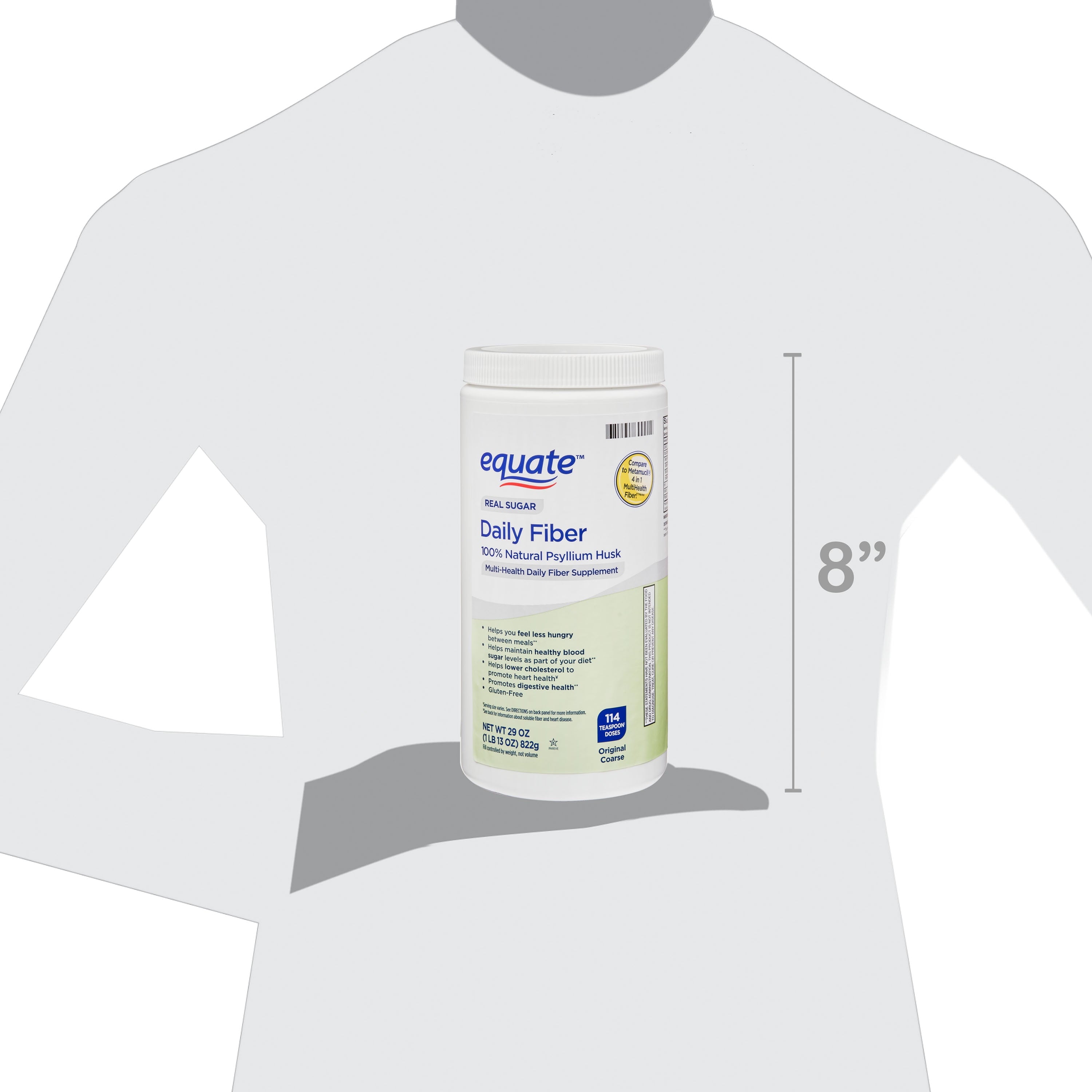 Equate Daily Fiber Powder, 29 oz, Unflavored, Compare to Metamucil 4-in-1 Multihealth Fiber — supplement pack, view 8