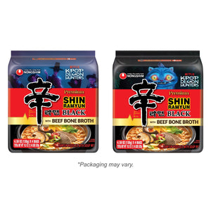 Nongshim Spicy Pot-au-feu Flavor Shin Black Noodle Soup, 4.58 oz, (Pack of 4) — grocery product, view 2