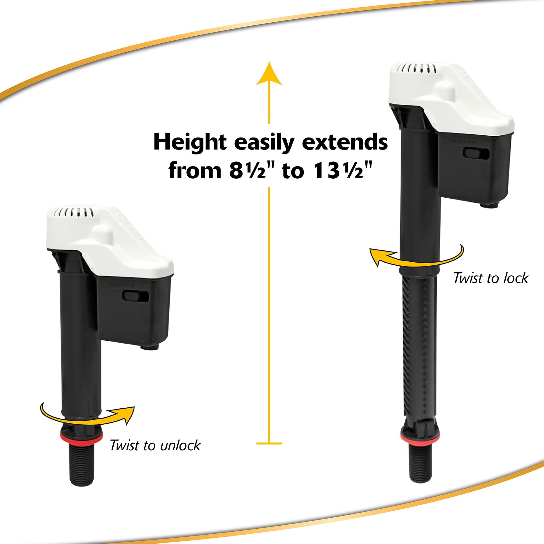 Korky QuietFILL Universal Toilet Fill Valve - Easy Installation, Adjustable — home and garden product, view 3