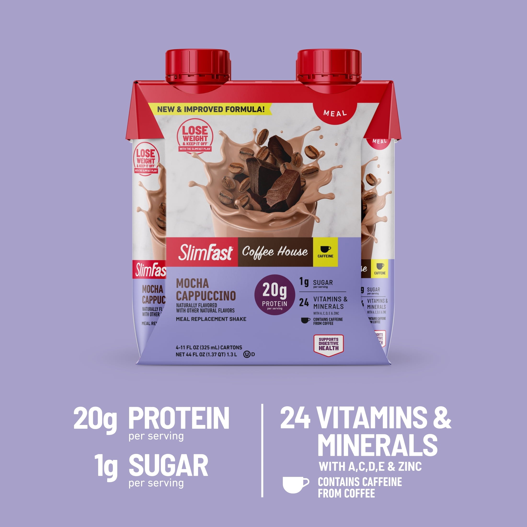 SlimFast High Protein 20g Energy Ready To Drink Meal Replacement Shake Coffee House Mocha — sports nutrition product, view 6