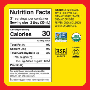 Bragg Organic Apple Cider Vinegar Honey Cayenne Wellness Cleanse, Raw and Unfiltered, 32 fl oz — grocery product, view 7