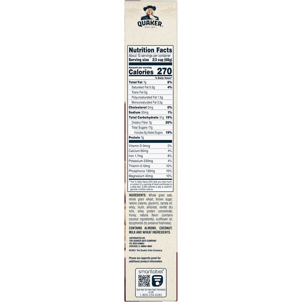 Quaker Simply Granola Breakfast Cereal, Oats Honey Raisins & Almonds, 24.1 oz Box — grocery product, view 5