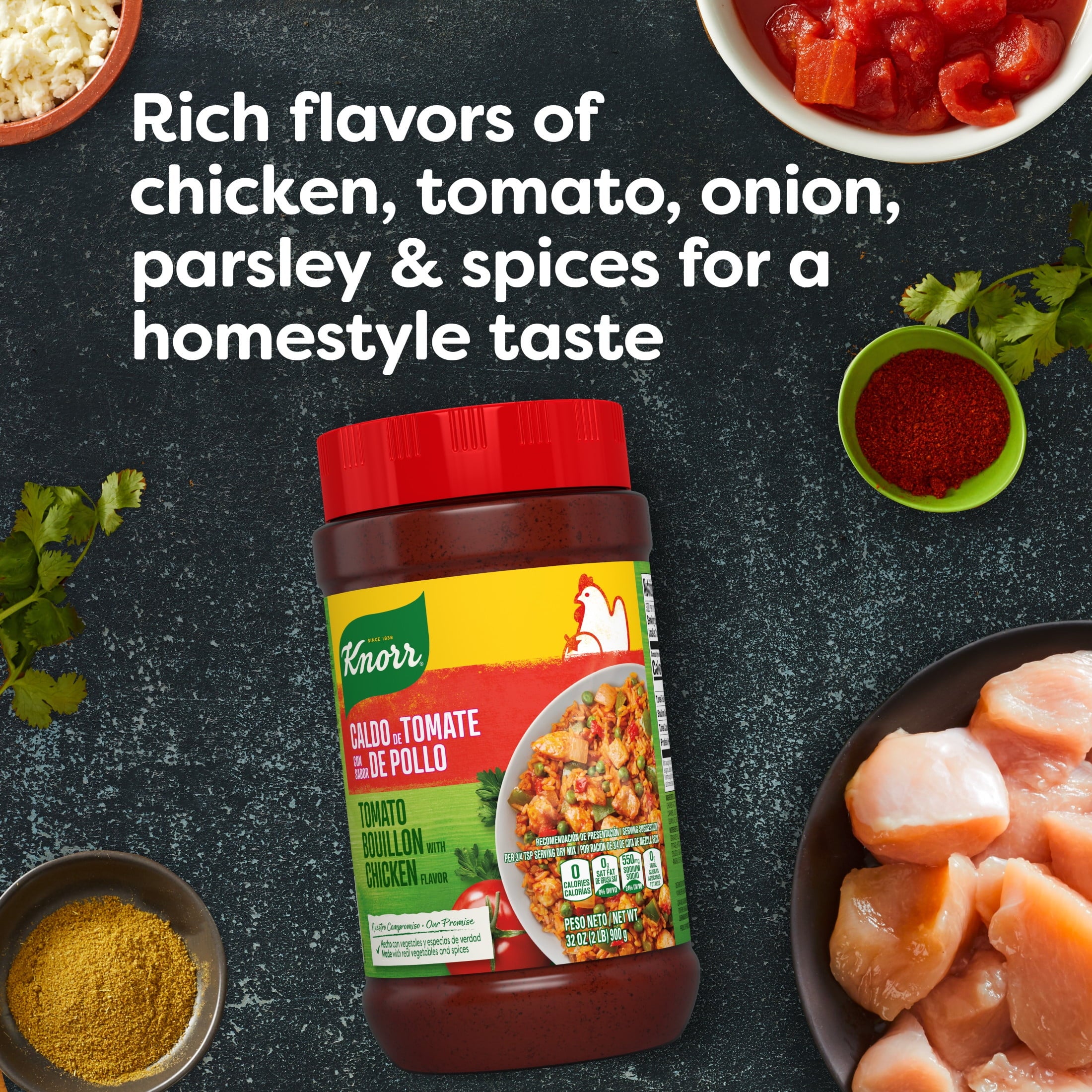 Knorr Granulated Tomato with Chicken Flavor Bouillon Powder, 32 Oz Jar — grocery product, view 5