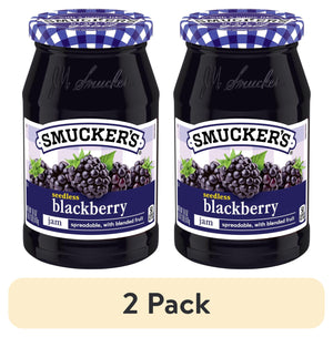 (2 pack) Smucker’s Seedless Blackberry Jam, 18 oz Jar — grocery product