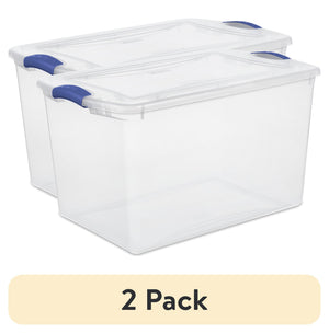 (2 pack) Sterilite 66 Quart Large Latching Storage Bin — home and garden product