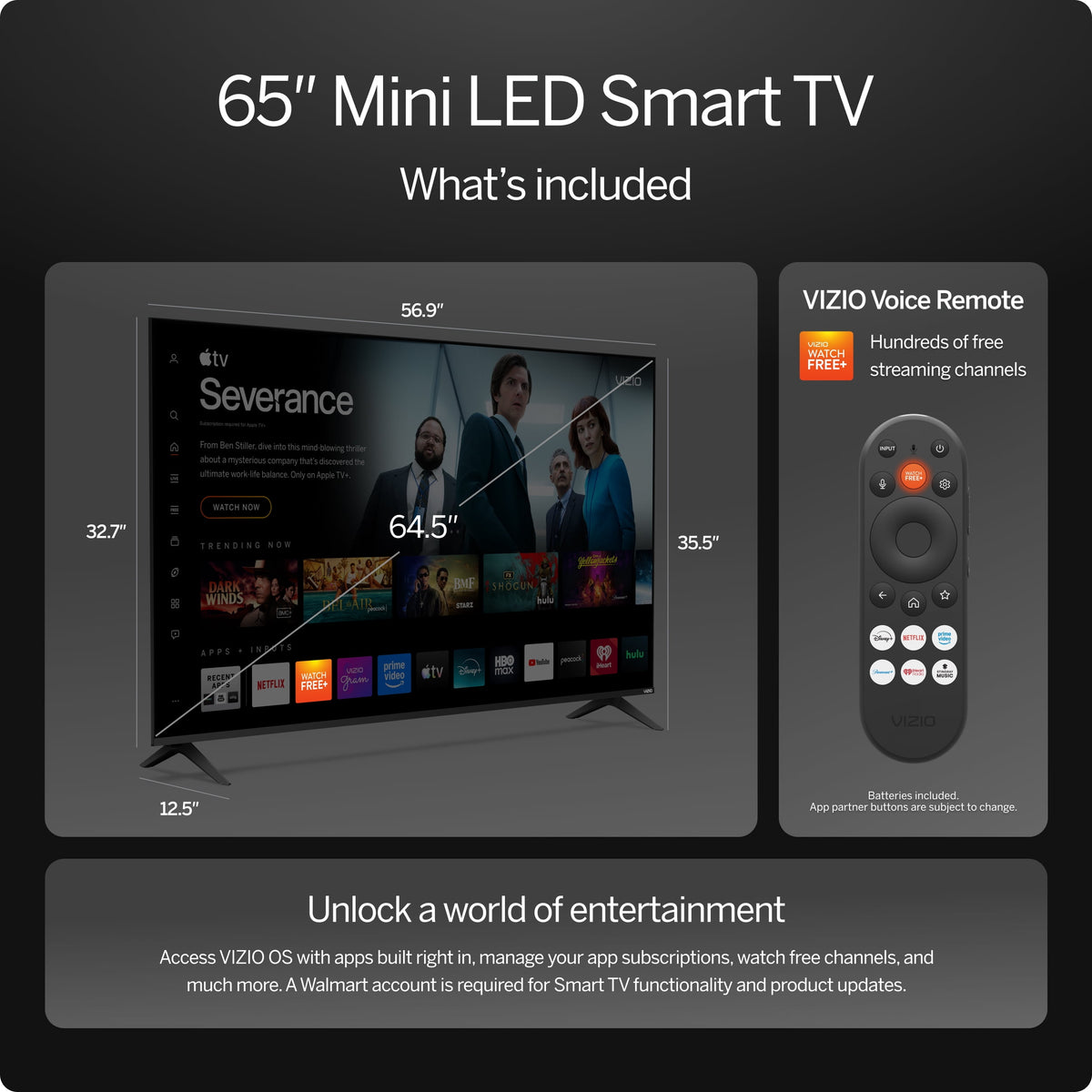 VIZIO 65" Mini LED Quantum 4K QLED HDR Smart TV (New) VQM65C-10 - image 3 of 6
