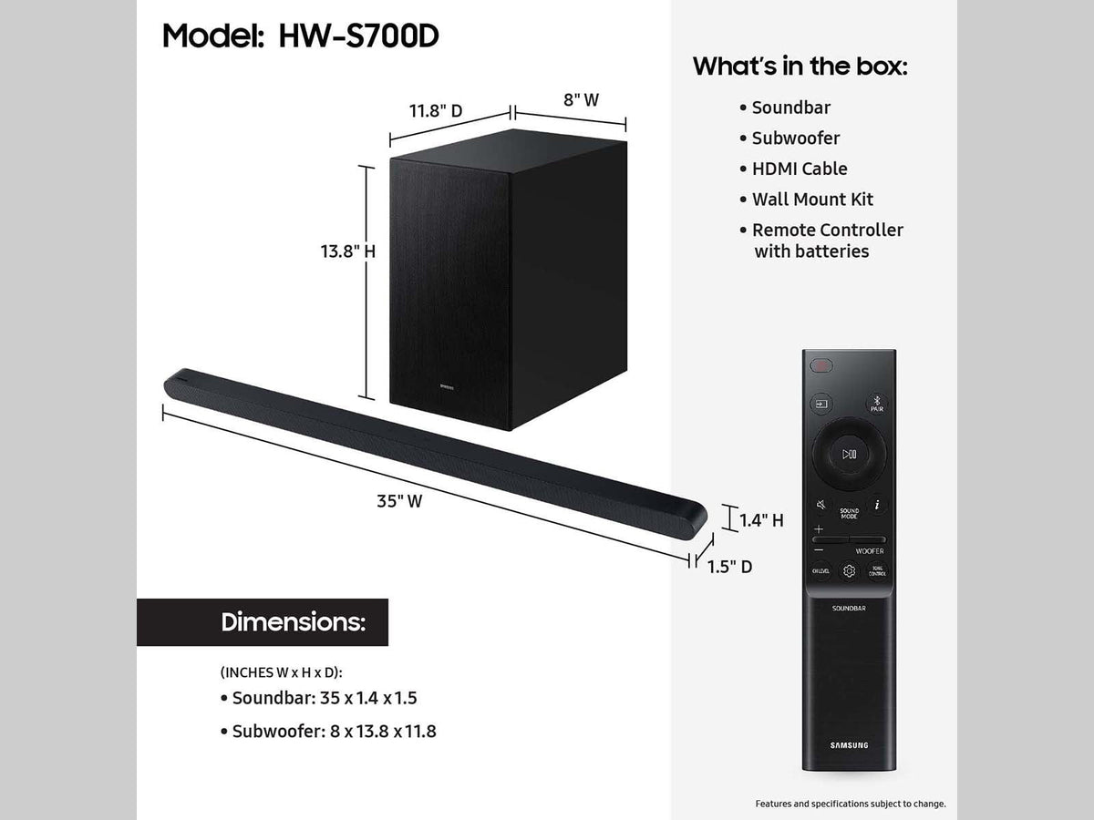 SAMSUNG Ultra-slim 3.1ch Wireless Dolby Atmos Soundbar w/ Q-Symphony HW-S700D/ZA - image 5 of 6